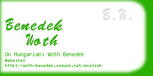 benedek woth business card